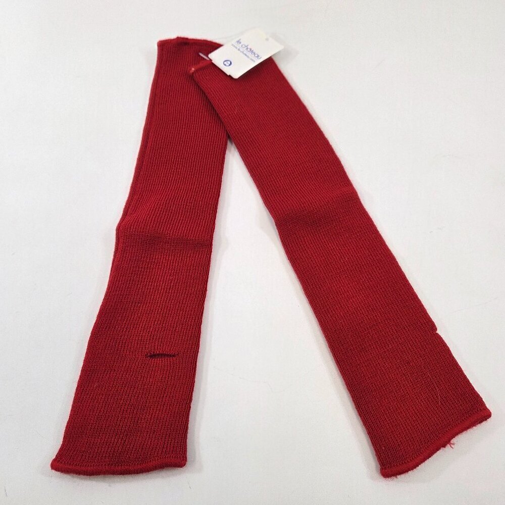 Vintage 90s Le Chateau Arm Warmers Sleeves Thumbholes Red NWT
